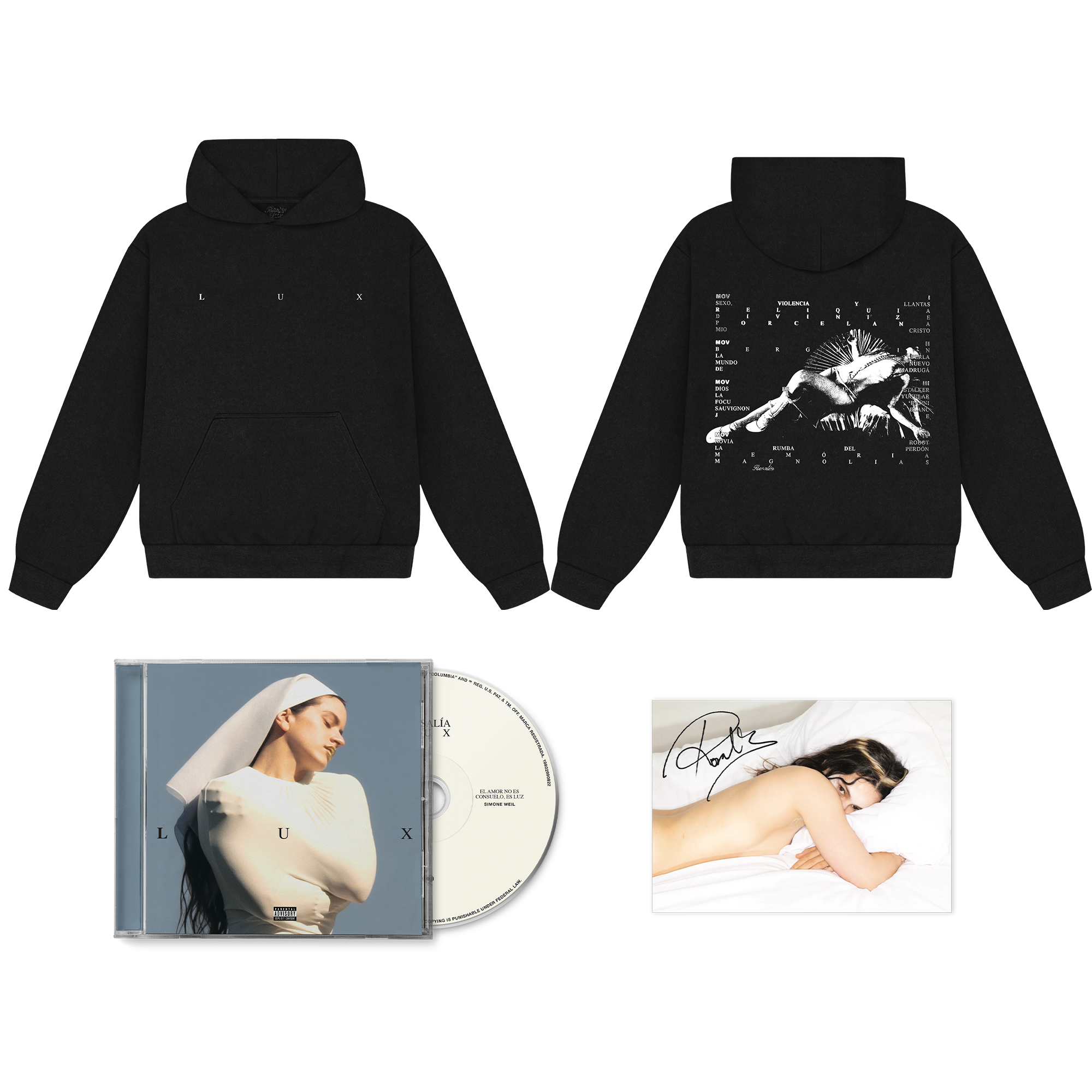 LUX Logo Hoodie & CD with Limited Edition Signed Postcard