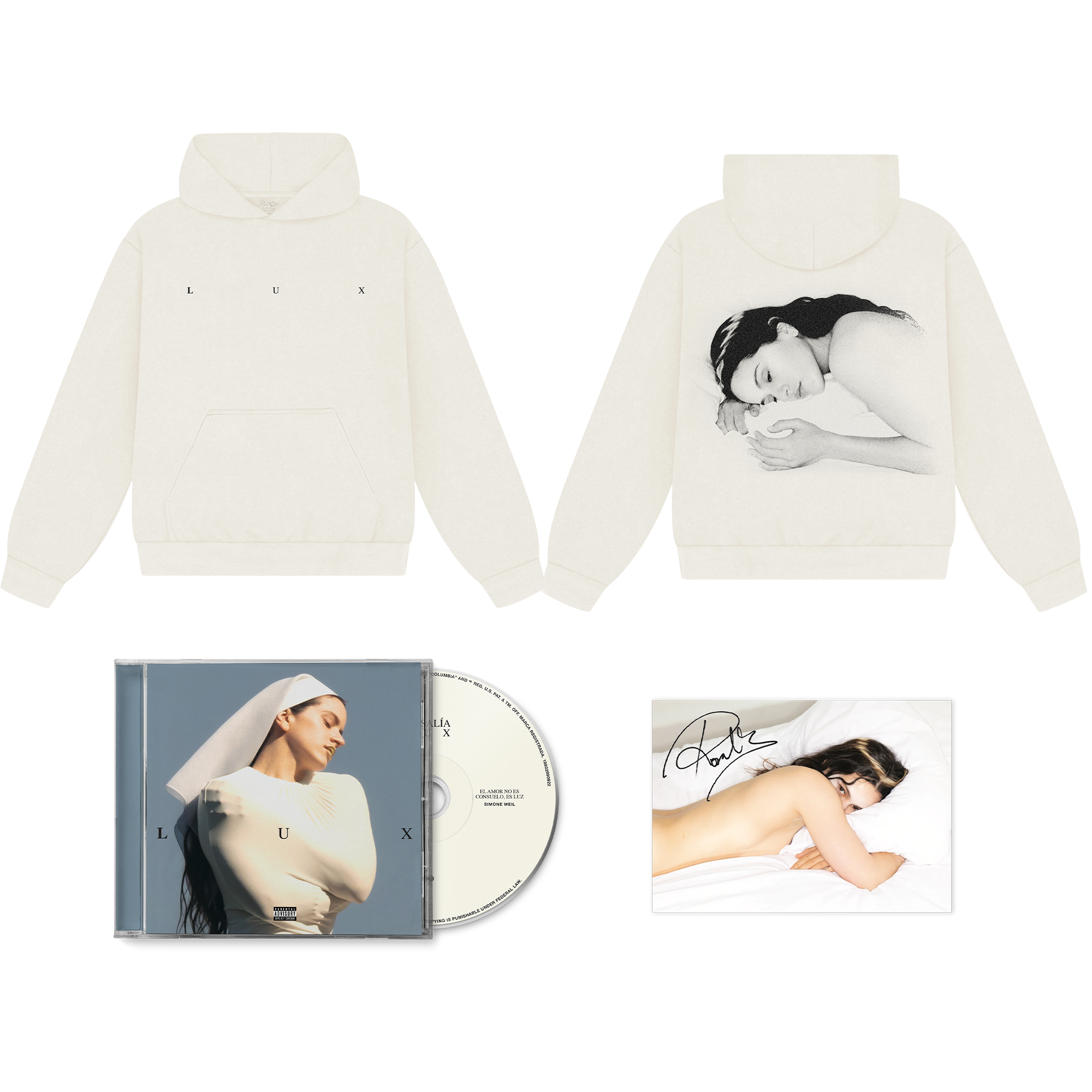 LUX Photo Hoodie & CD with Limited Edition Signed Postcard