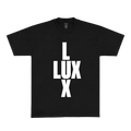 Black short-sleeve t-shirt featuring images of Rosalía arranged in a cross formation across the front.