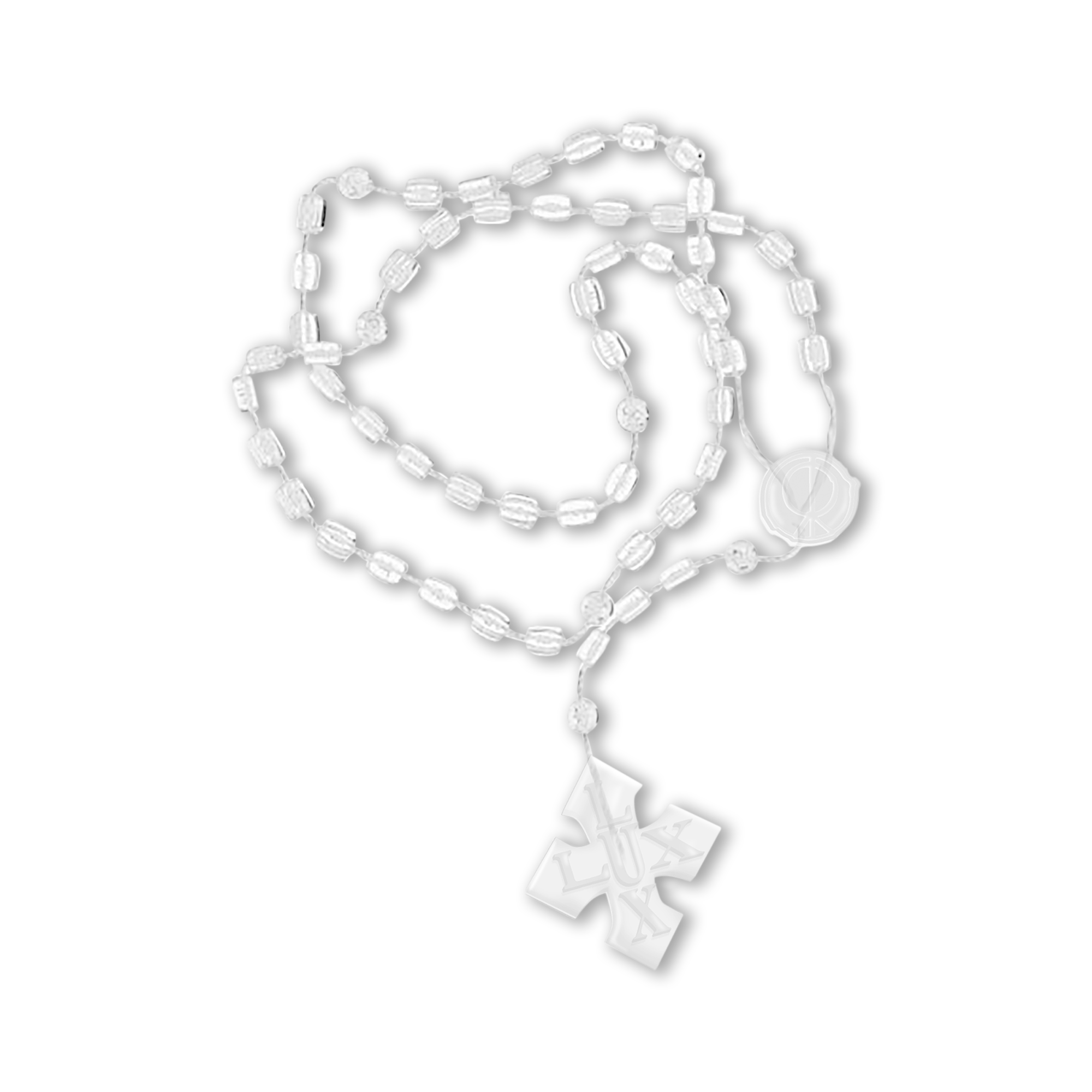 Silver rosary with a cross pendant 