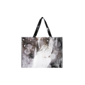 Tote bag with an abstract photo of Rosalia in a snowy landscape and LUX text